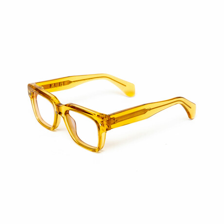 Lisbon //  Men's 18KT Gold Square Eyeglasses // Yellow + Clear