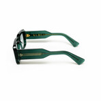 Milano // Men's 18KT Gold Rectangular Eyeglasses // Green + Clear