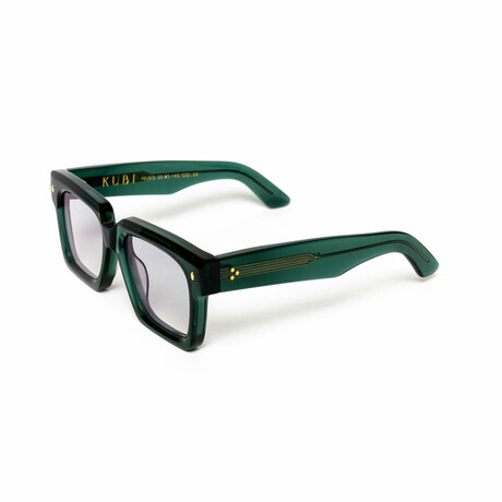 Paris // Men's 18KT Gold Square Eyeglasses // Green + Clear