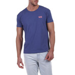 Back Pirate Skull Crewneck T-Shirt // Blue (S)