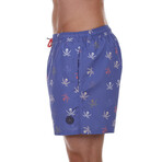 Multicolor Skull Pirate Swimsuit // Blue (S)