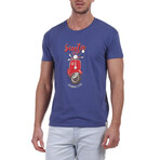 Front Scooter Crewneck T-Shirt // Blue (S)