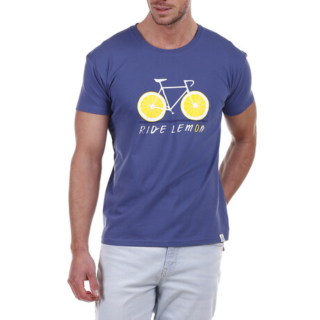Ride Lemon Crewneck T-Shirt // Blue (S)