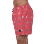 Multicolor Skull Pirate Swimsuit // Coral (S)