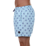 Navy Blue Skull Pirate Swimsuit // Light Blue (S)