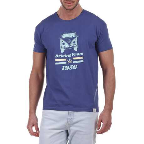 Front Van Crewneck T-Shirt // Blue (S)