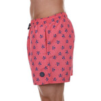 Navy Blue Skull Pirate Swimsuit // Pink (S)