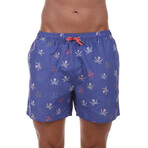 Multicolor Skull Pirate Swimsuit // Blue (S)