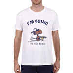 Front Snoppy to the Beach Crewneck T-Shirt // White (S)