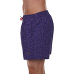 Pink Skulls Swimsuit // Navy Blue (S)