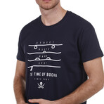 Front Street Crewneck T-Shirt // Navy Blue (S)