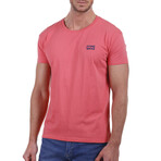 Back Pirate Skull Crewneck T-Shirt // Coral (S)