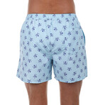 Navy Blue Skull Pirate Swimsuit // Light Blue (S)