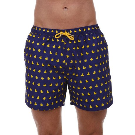 Yellow Ducks Swimsuit // Navy Blue (S)