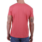 Front Pirate Skull Crewneck T-Shirt // Coral (S)