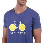 Ride Lemon Crewneck T-Shirt // Blue (S)