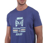 Front Van Crewneck T-Shirt // Blue (S)
