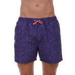 Pink Skulls Swimsuit // Navy Blue (S)