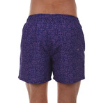 Pink Skulls Swimsuit // Navy Blue (S)