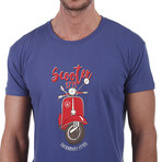 Front Scooter Crewneck T-Shirt // Blue (S)