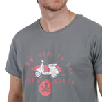 Front Scooter Crewneck T-Shirt // Gray (S)