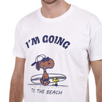 Front Snoppy to the Beach Crewneck T-Shirt // White (S)