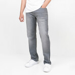 Davis // Light Grey Straight Fit Jeans - Clay // Black/Grey (30 / 32)