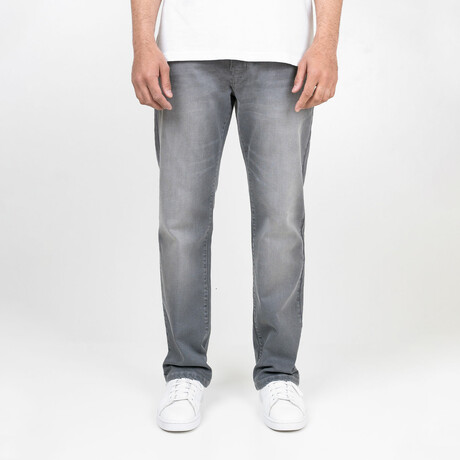 Davis // Light Grey Straight Fit Jeans - Clay // Black/Grey (30 / 32)