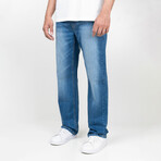 Dan // Medium Wash Straight Fit Jeans - Flex // Indigo (30 / 30)