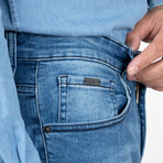 Joop // Medium Wash Slight Rip & Repair Slim Fit Jeans - Flex // Indigo (30 / 30)