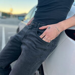 Karl // Charcoal Grey Slim Fit Jeans - Lift // Black/Grey (30 / 30)