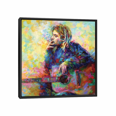 Kurt Cobain by Leon Devenice (12"H x 12"W x 1.5"D)