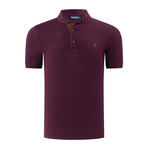 Set of 2 Short Sleeve Henley // Wine + Black (S)