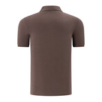 Set of 2 Short Sleeve Henley // Brown + Black (S)