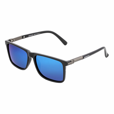 Caelum Polarized Sunglasses // Black Frame + Blue Lens