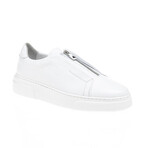 Leather Zippered Sneakers // White (Euro: 42)