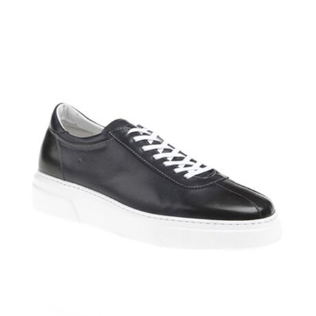 Leather Bowling Style Sneakers // Navy Blue (Euro: 39)