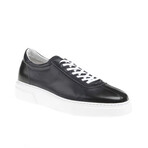 Leather Bowling Style Sneakers // Navy Blue (Euro: 41)