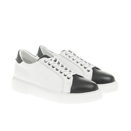 Leather Sneakers // White + Black (Euro: 39)