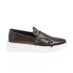 Leather Double Monk Strap Loafers // Brown (Euro: 41)