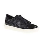 Leather Square Patterned Sneakers // Navy Blue (Euro: 44)