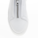 Leather Zippered Sneakers // White (Euro: 42)