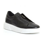 Leather Zippered Sneakers // Black (Euro: 44)