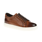 Leather Square Patterned Sneakers // Tan (Euro: 44)