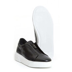 Leather Zippered Sneakers // Black (Euro: 44)