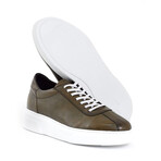 Leather Bowling Style Sneakers // Khaki (Euro: 39)