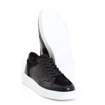 Leather Crocodile Detail Sneakers // Black (Euro: 42)