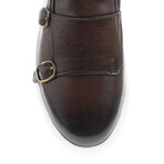 Leather Double Monk Strap Loafers // Brown (Euro: 41)