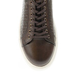 Leather Square Patterned Sneakers // Brown (Euro: 43)