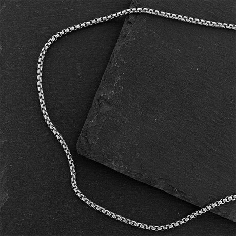 Boxed Chain Necklace // Silver